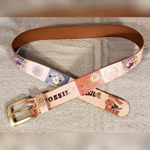 Fossil Pink Belt Size Medium